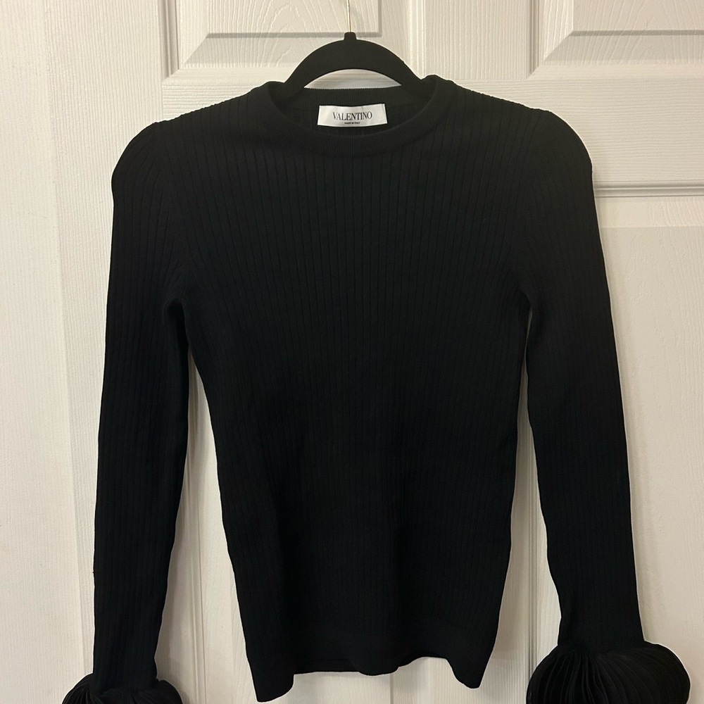 Valentino Black Ribbed Women's Top